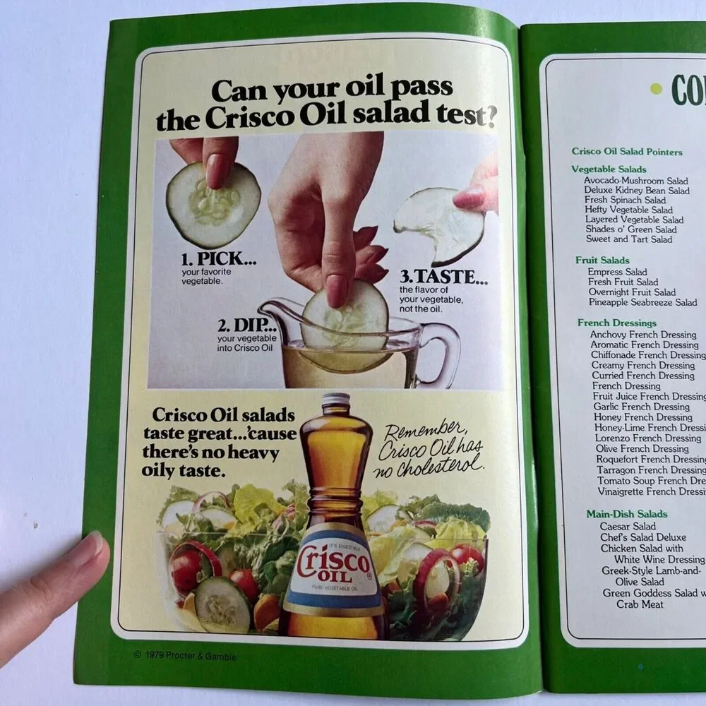 Vintage 1979 Cookbook Crisco Oil Salad Lovers Cookbook Paperback